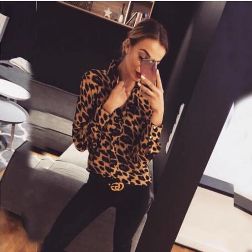 Women's Blouse Long Sleeve Blouses Casual Leopard display picture 2
