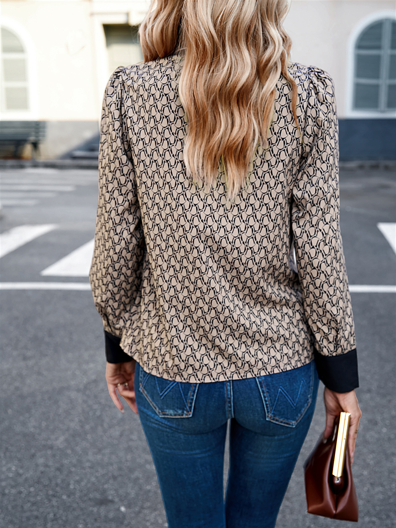 Women's Blouse Long Sleeve Blouses Printing Casual Vintage Style Geometric display picture 7