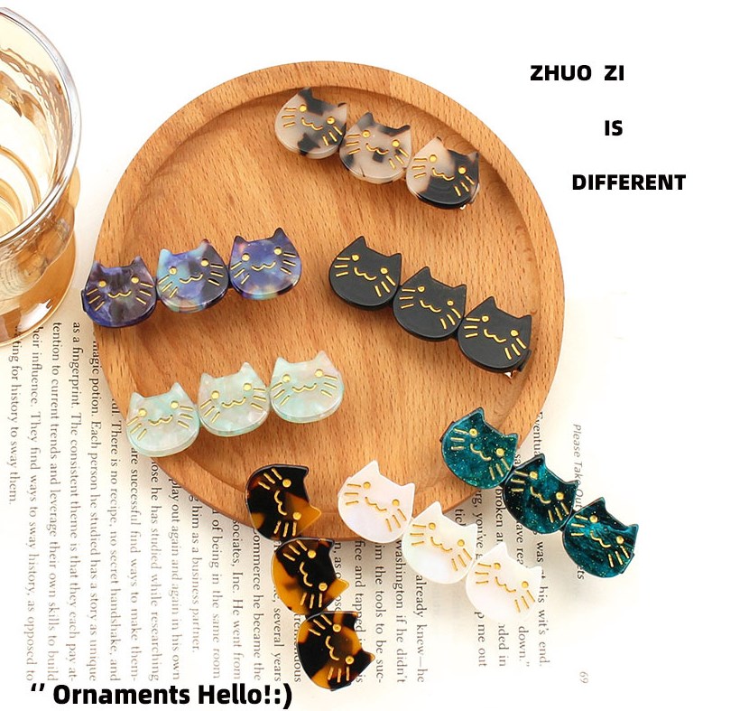 Cute Cat Acetic Acid Sheets Hair Clip display picture 3