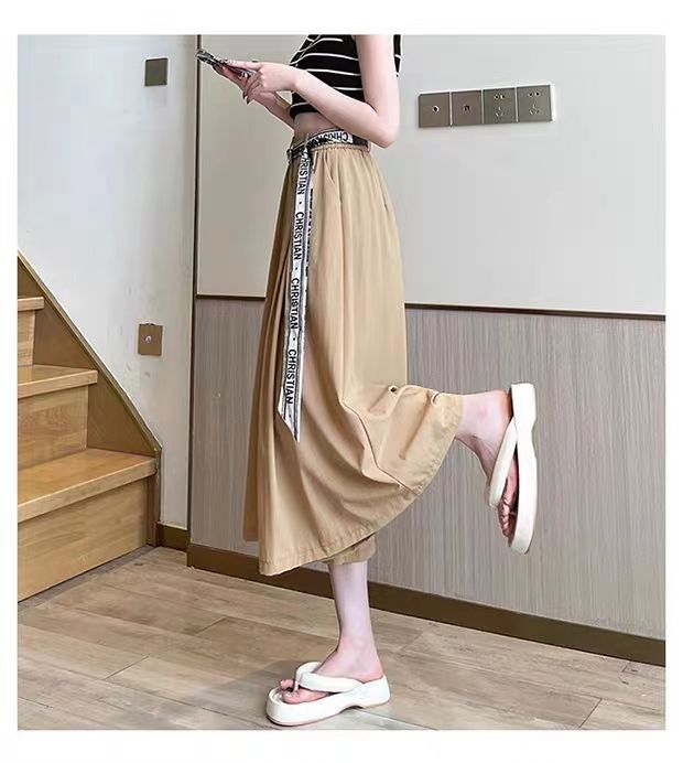 Women's Weekend Daily Casual Simple Style Simple Solid Color Calf-length Pocket Belt Casual Pants display picture 1