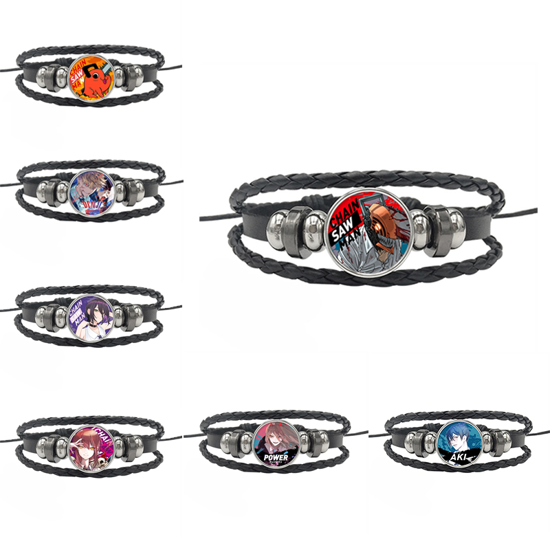 1 Piece Fashion Anime Pu Leather Drawstring Glass Unisex Bracelets display picture 1