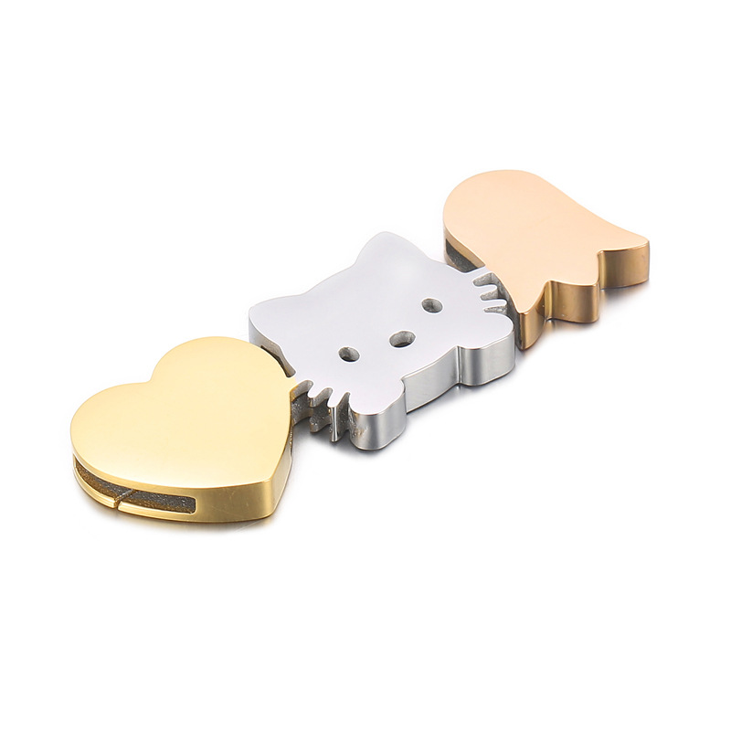 1 Piece 39 * 13mm Stainless Steel 18K Gold Plated Animal Heart Shape Polished Spacer Bars display picture 5