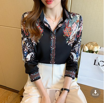 Women's Blouse Long Sleeve Blouses Printing Basic Printing display picture 1