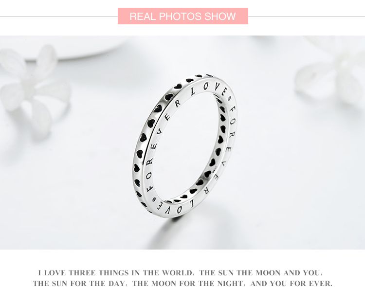 Vintage Style Romantic Letter Heart Shape Sterling Silver Plating Hollow Out Thai Silver Rings display picture 4