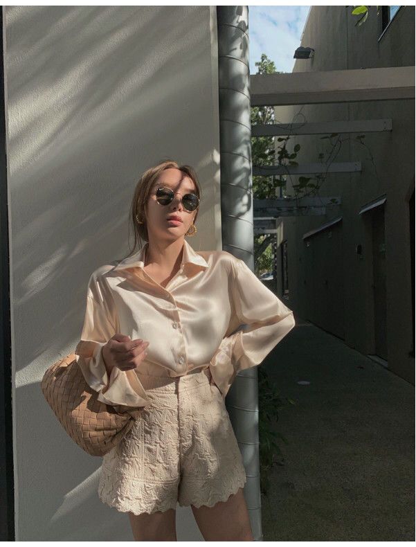 Women's Blouse Long Sleeve Blouses Button Vintage Style Simple Style Classic Style Simple Solid Color display picture 1