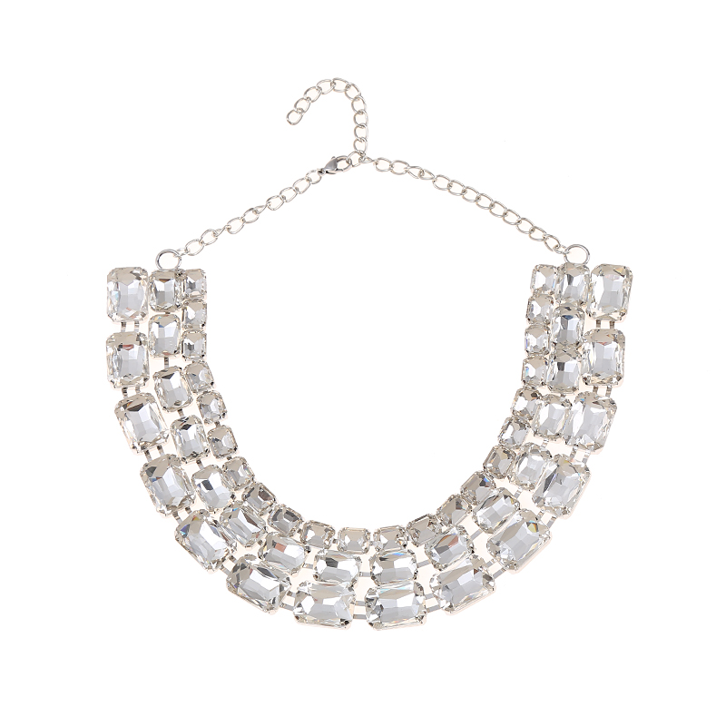 Dame Couleur Unie Alliage Incruster Strass Plaqué Or Femmes Collier display picture 5