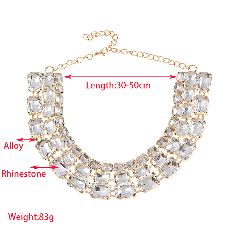 Dame Couleur Unie Alliage Incruster Strass Plaqué Or Femmes Collier display picture 1