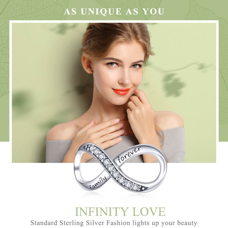 Elegant Infinity Heart Shape Zircon Sterling Silver Wholesale Jewelry Accessories display picture 1