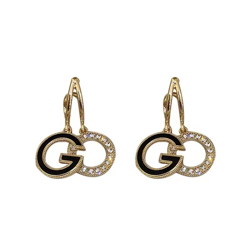 1 Pair Simple Style Letter Inlay Alloy Zircon Drop Earrings display picture 5