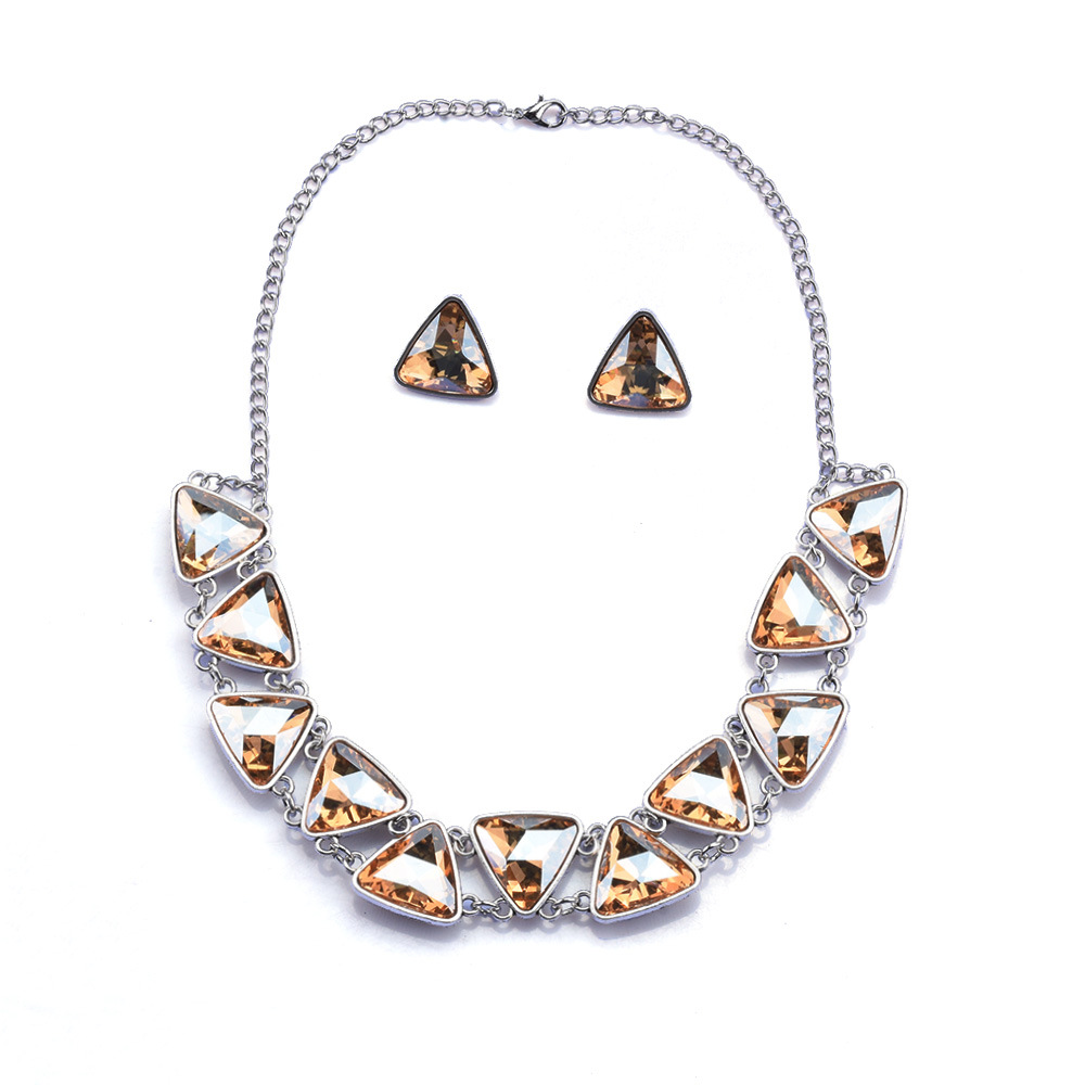 Retro Geometric Alloy Plating Inlay Zircon Women's Earrings Necklace display picture 4