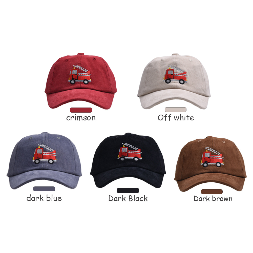 Children Unisex Cartoon Style Fire Truck Embroidery Baseball Cap display picture 2