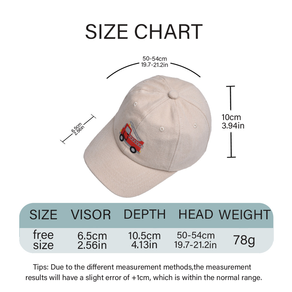 Children Unisex Cartoon Style Fire Truck Embroidery Baseball Cap display picture 4