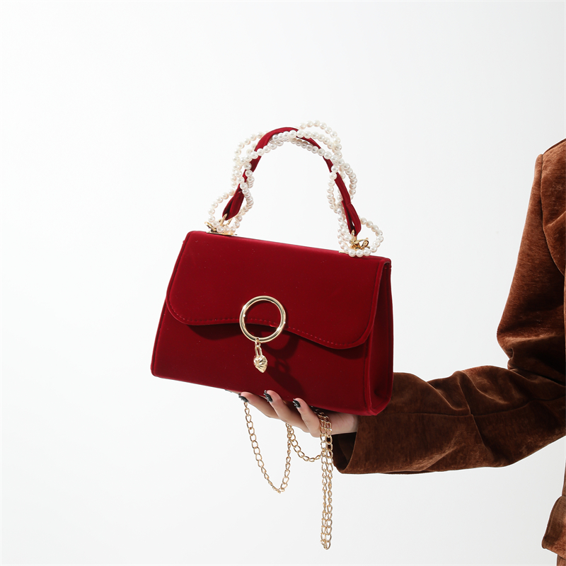 Women's Woolen Solid Color Classic Style Square Flip Cover Handbag display picture 8