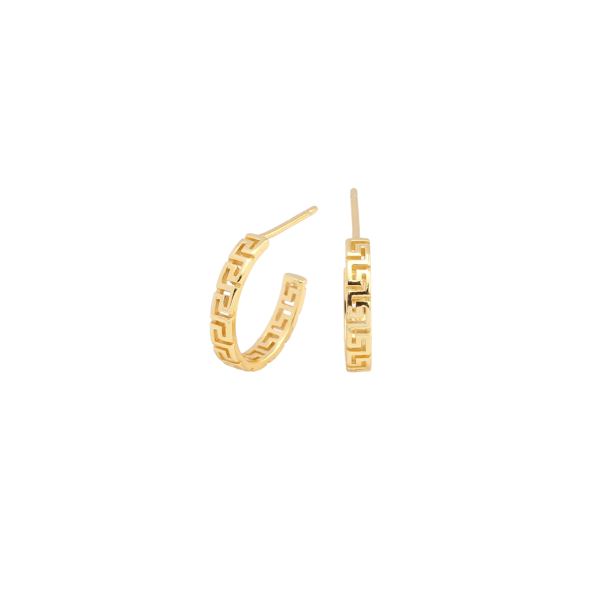 1 Pair Simple Style Solid Color Plating Sterling Silver Gold Plated Ear Studs display picture 1