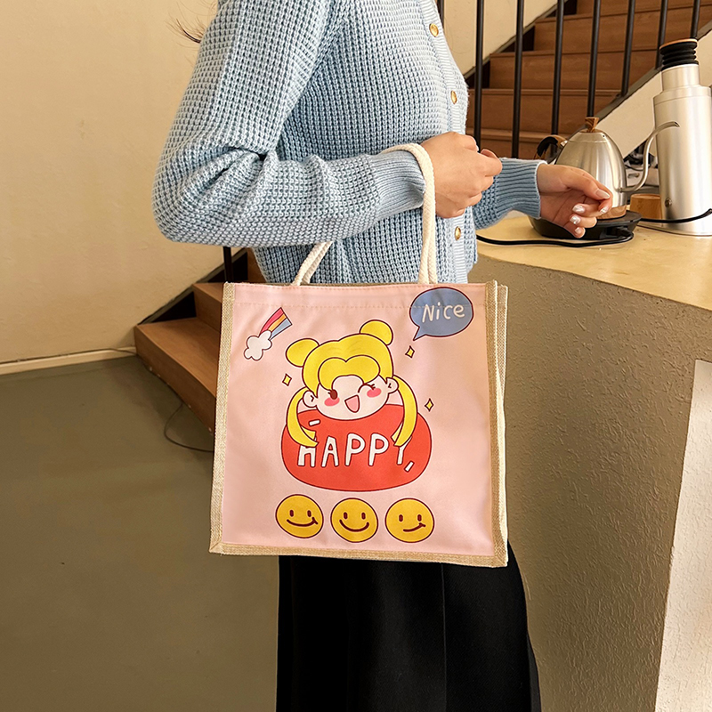 Women's Linen Cartoon Classic Style Square Zipper Handbag display picture 14