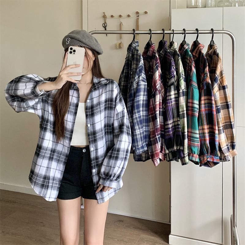 Women's Blouse Long Sleeve Blouses Button Vacation Color Block display picture 7