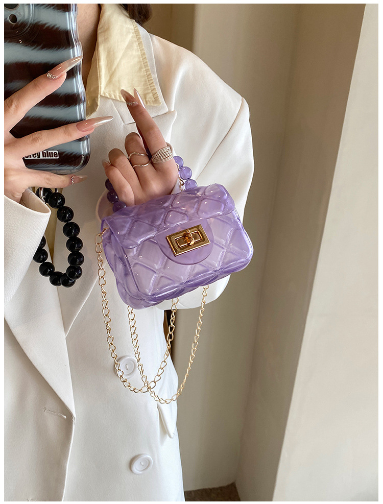 Women's PVC Solid Color Cute Lock Clasp Handbag display picture 5