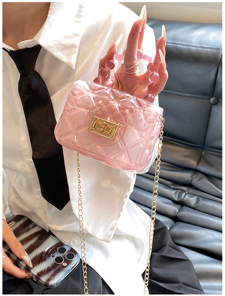 Women's PVC Solid Color Cute Lock Clasp Handbag display picture 2