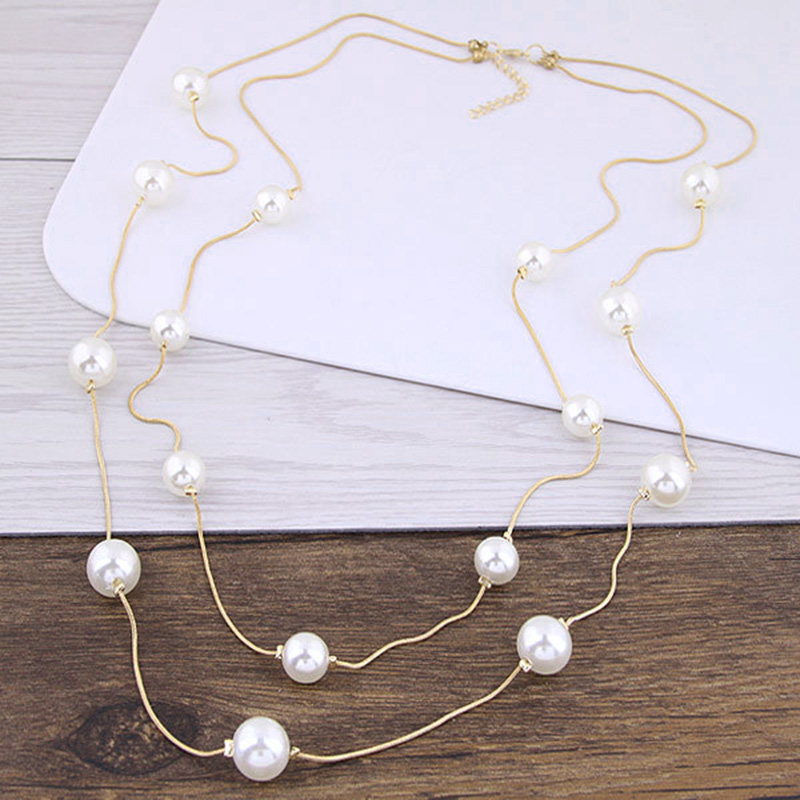 Fashion Necklace Pearl Synthetic Resin Wholesale Necklace display picture 1