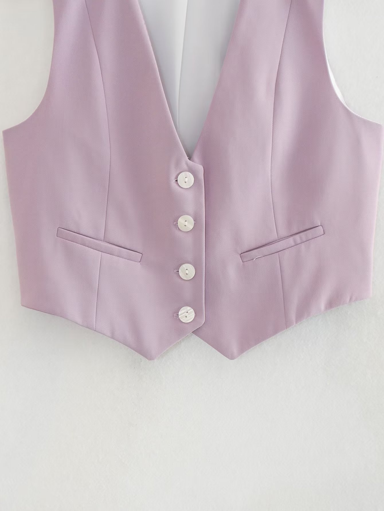 Women's British Style Solid Color Pocket Vest display picture 58