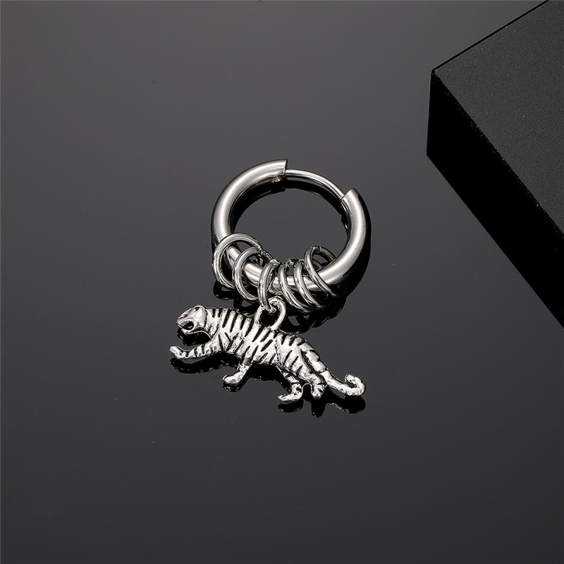 1 Piece Cute Vintage Style Simple Style Fork Dinosaur Solid Color Stainless Steel Alloy Drop Earrings display picture 11