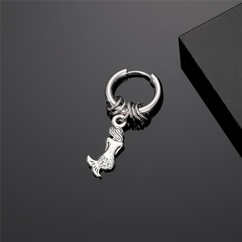 1 Piece Cute Vintage Style Simple Style Fork Dinosaur Solid Color Stainless Steel Alloy Drop Earrings display picture 13