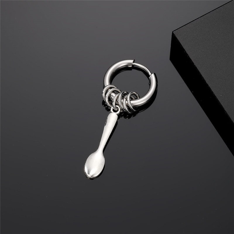 1 Piece Cute Vintage Style Simple Style Fork Dinosaur Solid Color Stainless Steel Alloy Drop Earrings display picture 15