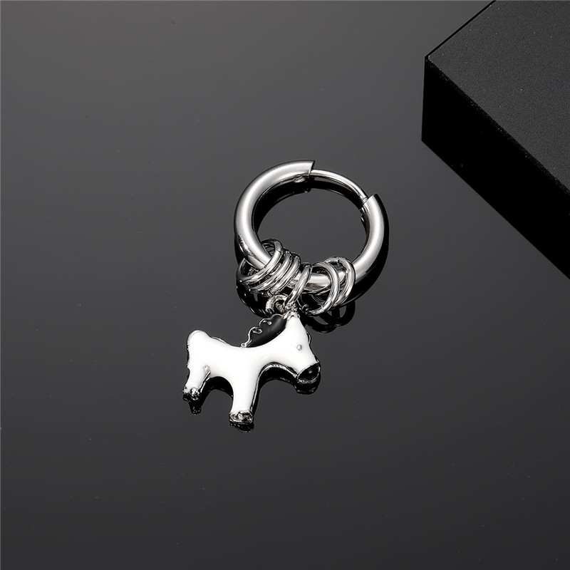 1 Piece Cute Vintage Style Simple Style Fork Dinosaur Solid Color Stainless Steel Alloy Drop Earrings display picture 3