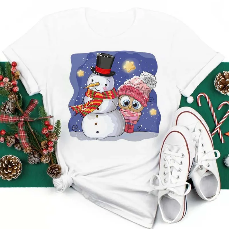 Women's T-shirt Sleeveless T-Shirts Simple Style Animal Cartoon Christmas Tree display picture 6
