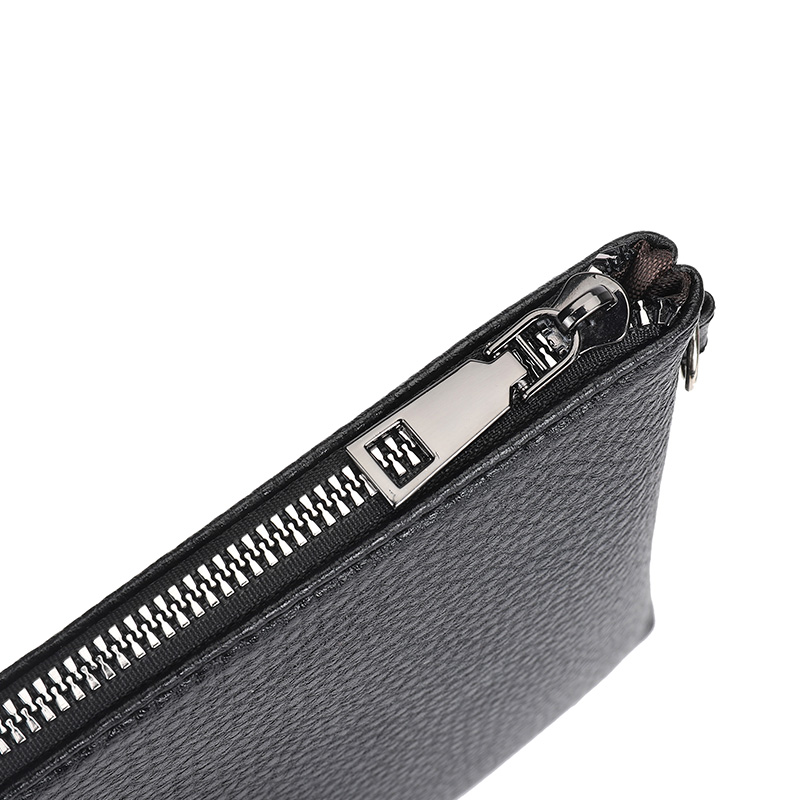 Men's Solid Color Litchi Pattern Pu Leather Zipper Clutch Bag display picture 15