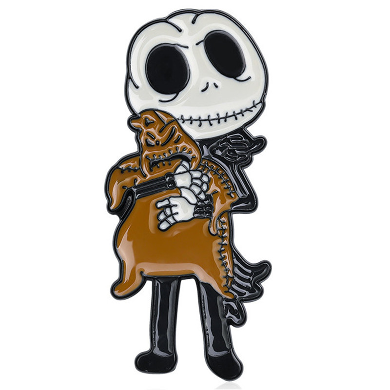 Cartoon Style Punk Flame Rose Skull Alloy Stamping Stoving Varnish Plating Unisex Brooches display picture 30