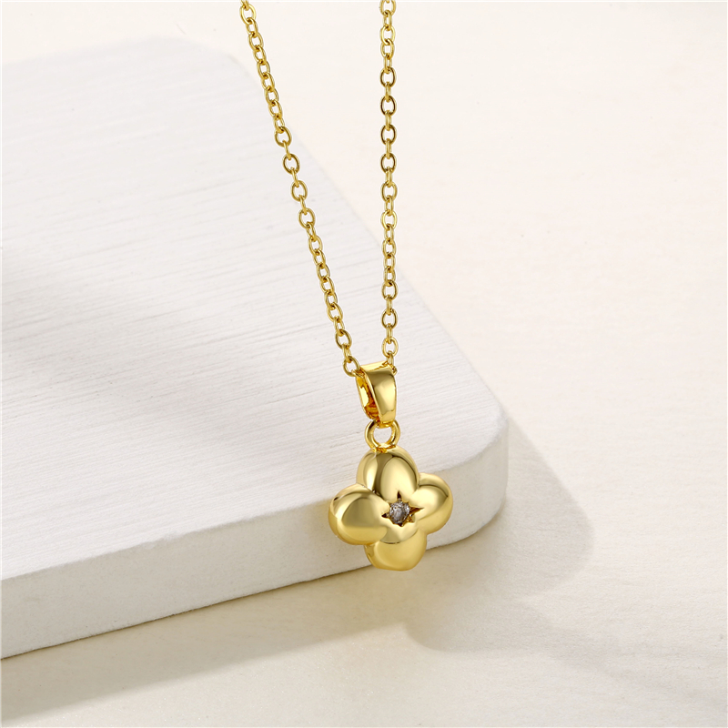 Simple Style Heart Shape Key Stainless Steel Titanium Steel Plating Inlay Zircon 18k Gold Plated Gold Plated Pendant Necklace display picture 4