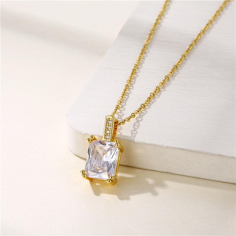 Simple Style Heart Shape Key Stainless Steel Titanium Steel Plating Inlay Zircon 18k Gold Plated Gold Plated Pendant Necklace display picture 12