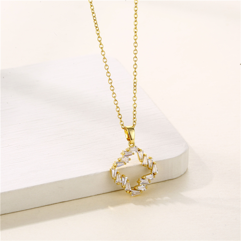 Simple Style Heart Shape Key Stainless Steel Titanium Steel Plating Inlay Zircon 18k Gold Plated Gold Plated Pendant Necklace display picture 6