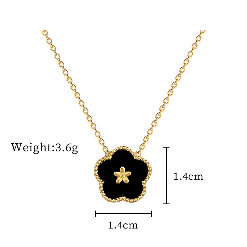 Casual Simple Style Flower Shell Titanium Steel Inlay Shell Women's Pendant Necklace display picture 3