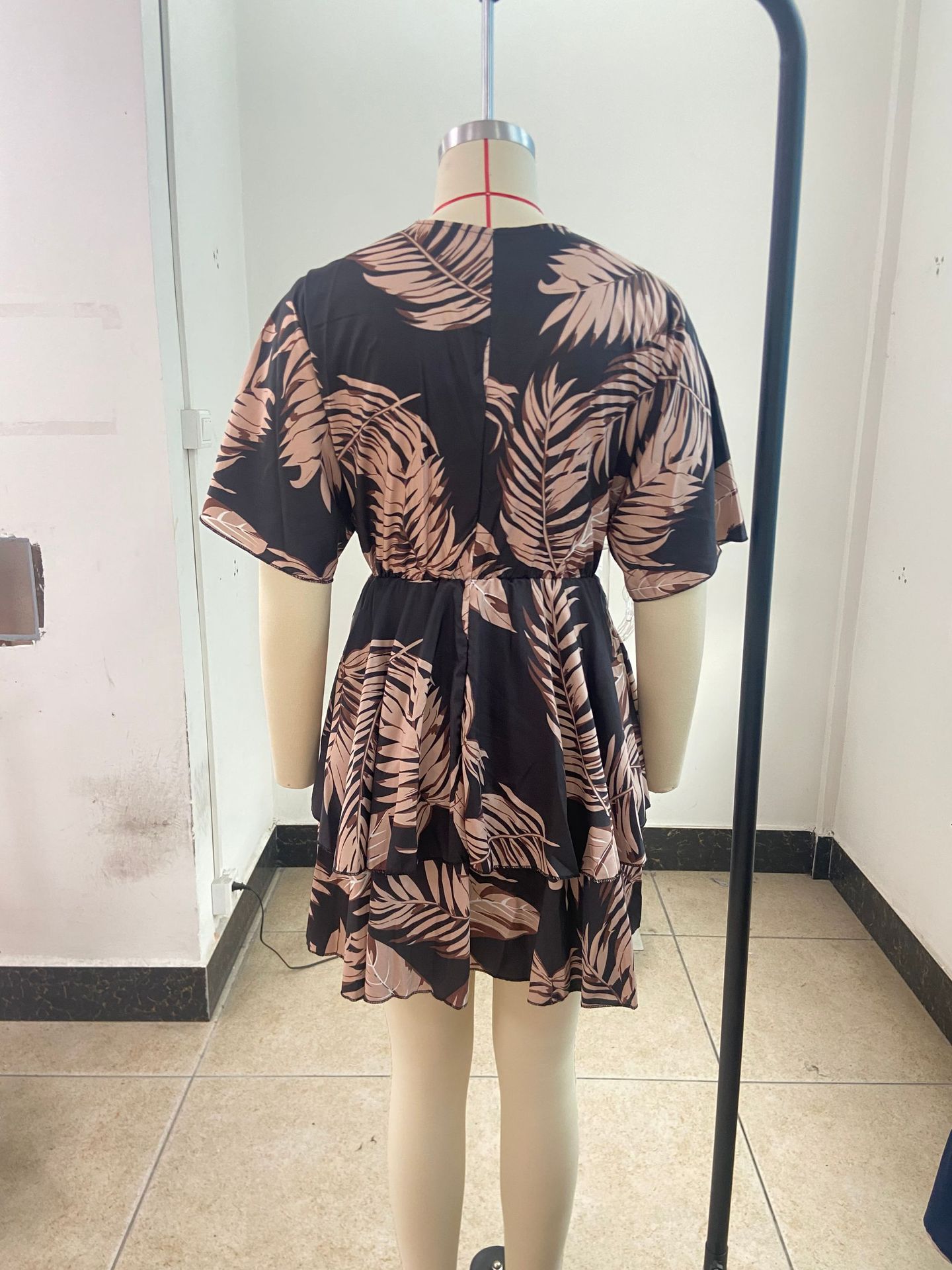 Women's A-line Skirt Casual V Neck Printing 3/4 Length Sleeve Printing Knee-length Daily display picture 35