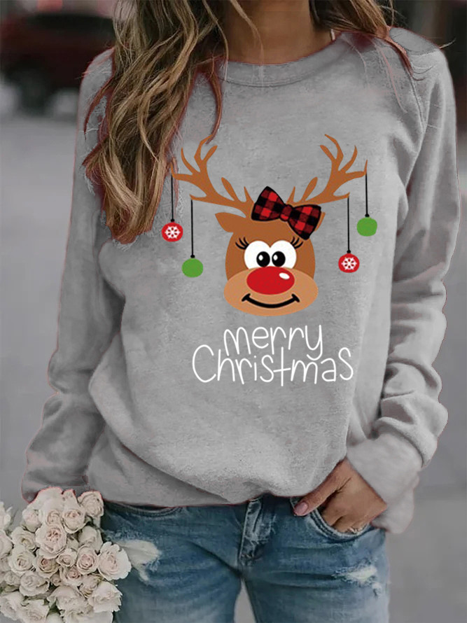 Women's Hoodie Long Sleeve Hoodies & Sweatshirts Printing Casual Letter Deer display picture 3