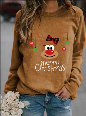 Women's Hoodie Long Sleeve Hoodies & Sweatshirts Printing Casual Letter Deer display picture 7