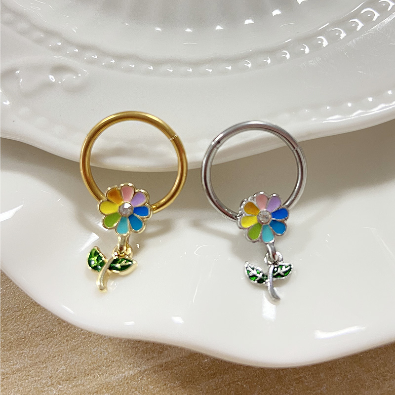 Casual Hip-hop Flower Butterfly Stainless Steel Copper White Gold Plated Gold Plated Rhinestones Nipple Ring In Bulk display picture 9