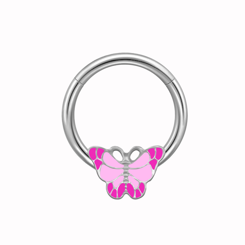 Casual Hip-hop Flower Butterfly Stainless Steel Copper White Gold Plated Gold Plated Rhinestones Nipple Ring In Bulk display picture 11