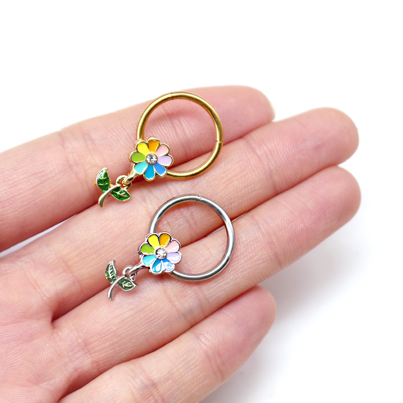 Casual Hip-hop Flower Butterfly Stainless Steel Copper White Gold Plated Gold Plated Rhinestones Nipple Ring In Bulk display picture 15
