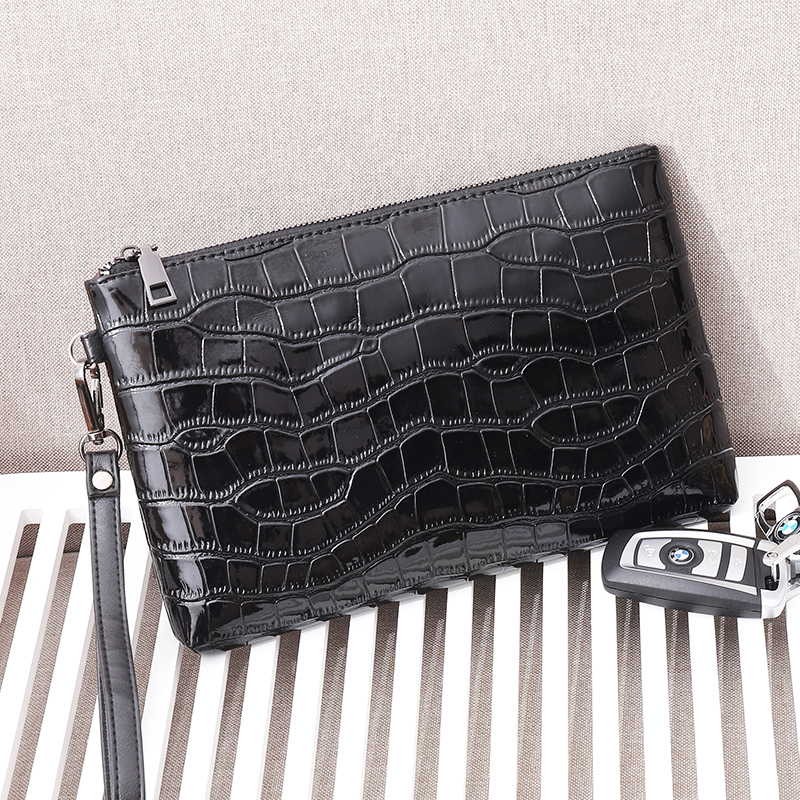 Men's Crocodile Weave Zipper Clutch Bag display picture 15