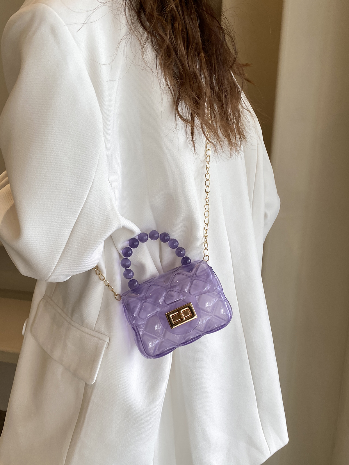 Women's PVC Solid Color Elegant Flip Cover Handbag display picture 5
