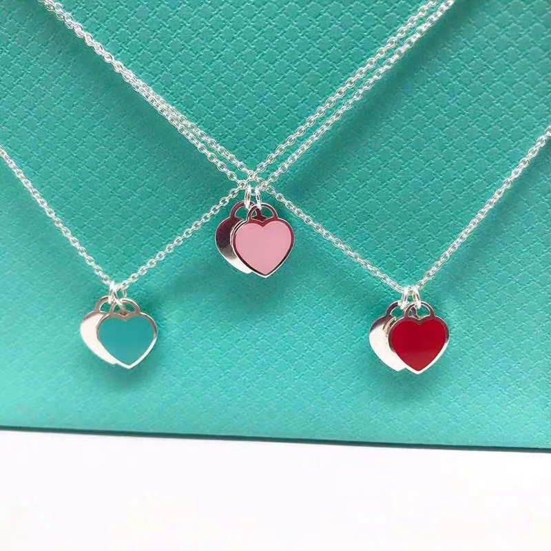 Casual Simple Style Heart Shape Titanium Steel Enamel Pendant Necklace display picture 4
