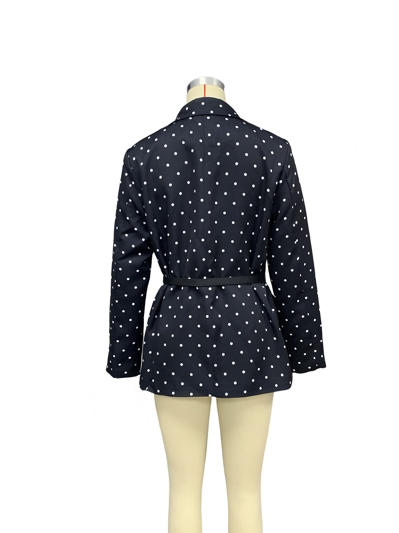 Women's Coat Long Sleeve Blazers Belt Elegant Polka Dots display picture 9