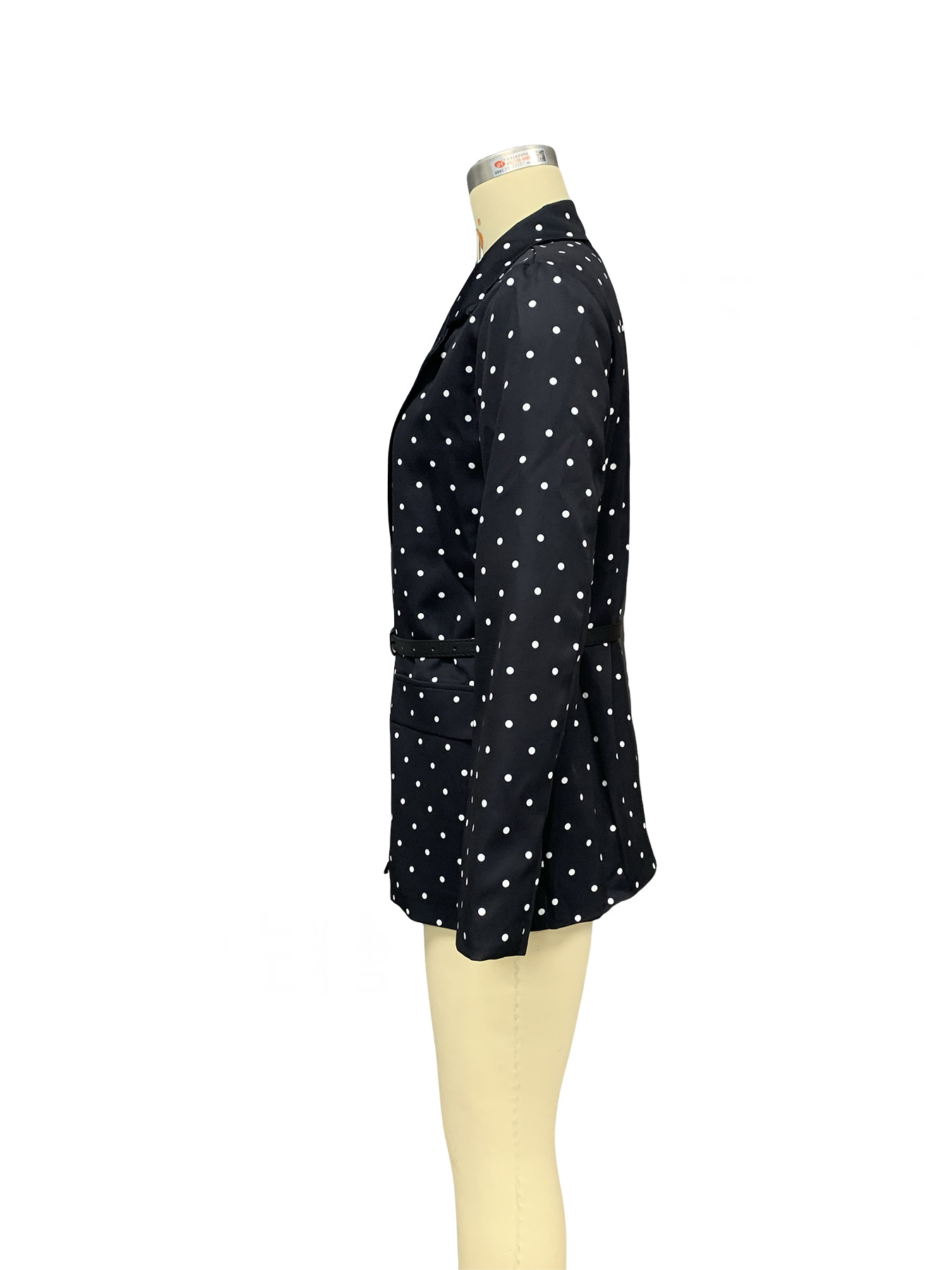 Women's Coat Long Sleeve Blazers Belt Elegant Polka Dots display picture 8
