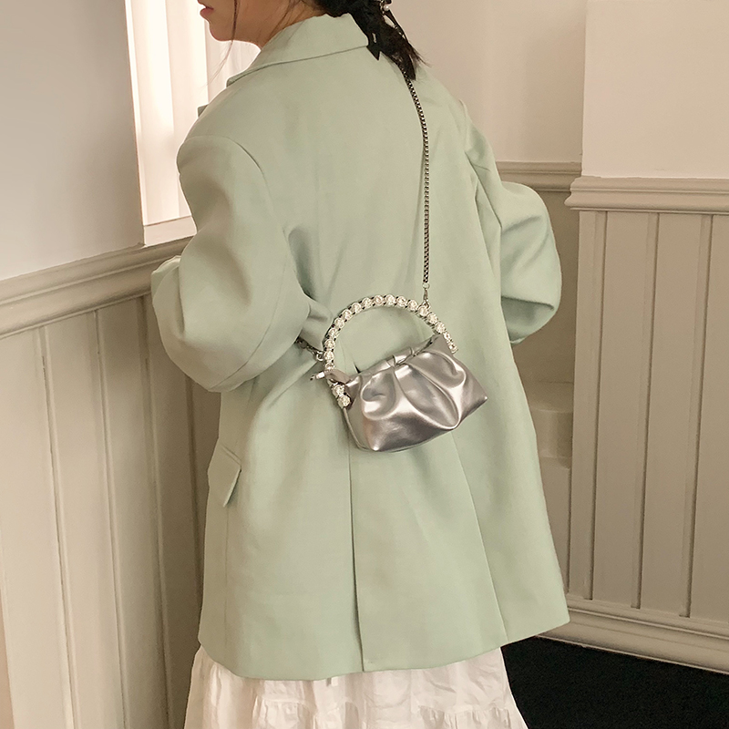 Women's Solid Color Classic Style Rhinestone Zipper Handbag display picture 25