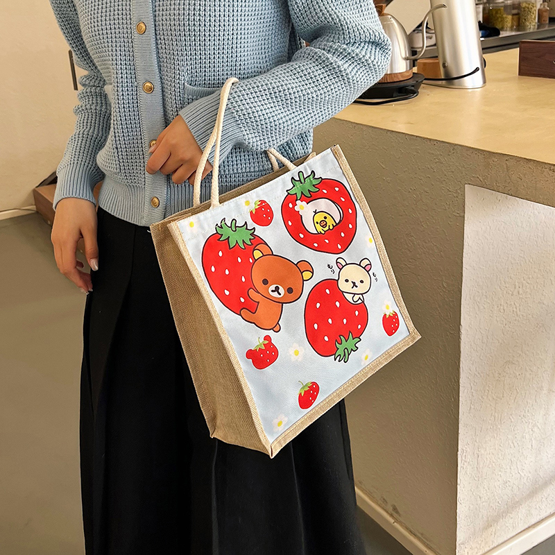 Women's Linen Animal Cartoon Classic Style Square Zipper Handbag display picture 12