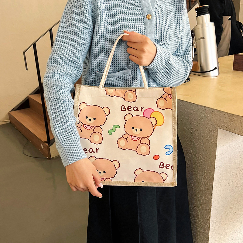 Women's Linen Animal Cartoon Classic Style Square Zipper Handbag display picture 15