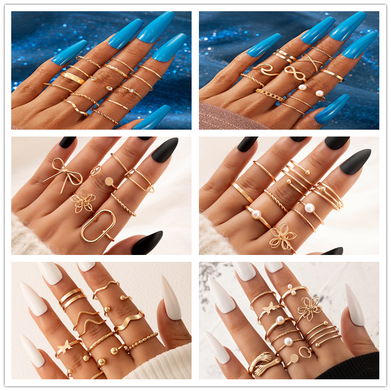 Fashion Geometric Alloy Rings display picture 1